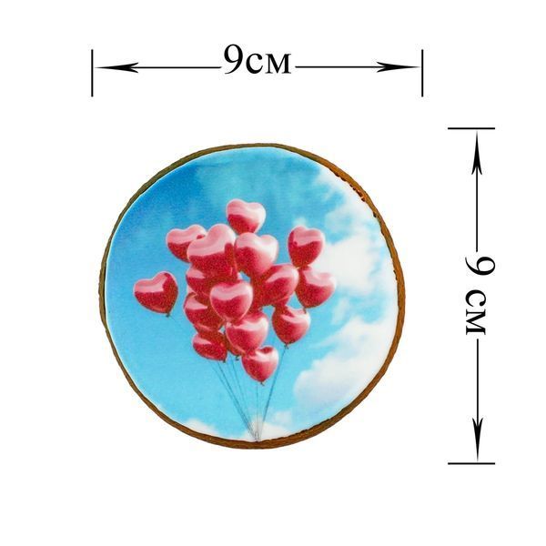 Пряник с принтом Крафт Пряник День святого Валентина "Шарики-сердечки" 45г 4954 фото