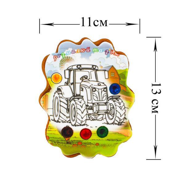 Пряник розмальовка з підкладкою Крафт Печиво Трактор 85г 4968 фото